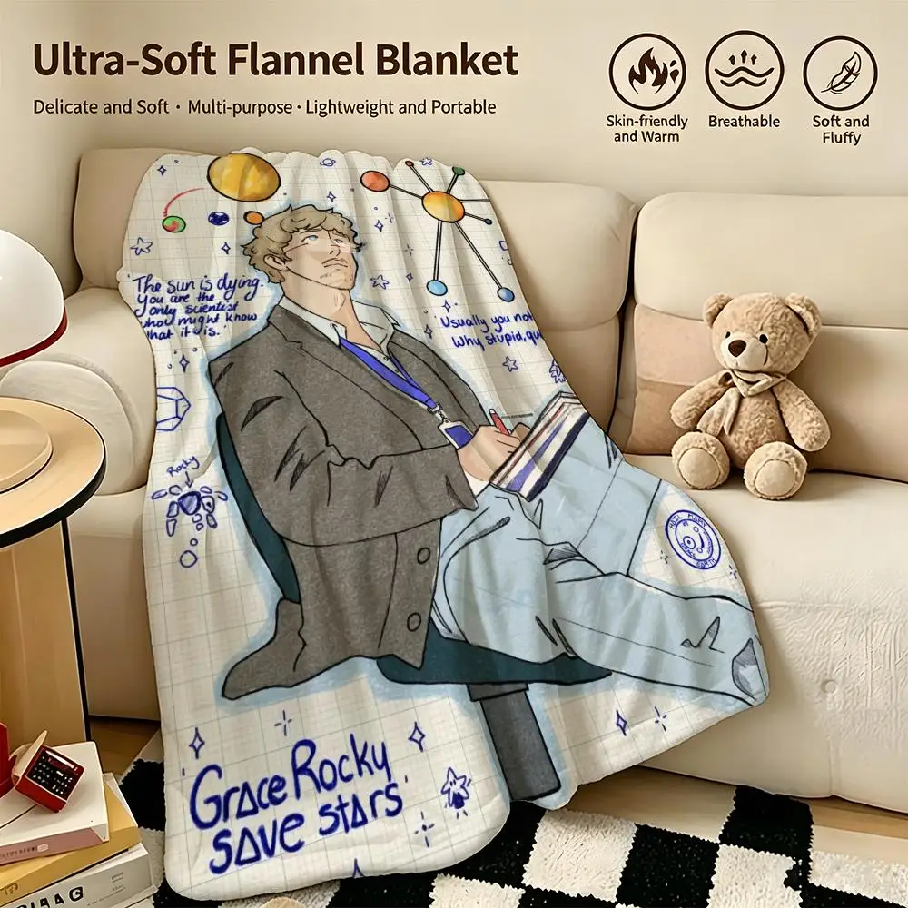 Movie P-Project Hail Mary-y Throw Warm Soft Flannel Blanket, Multi-use for Sofa Bed Camping Travel Nap