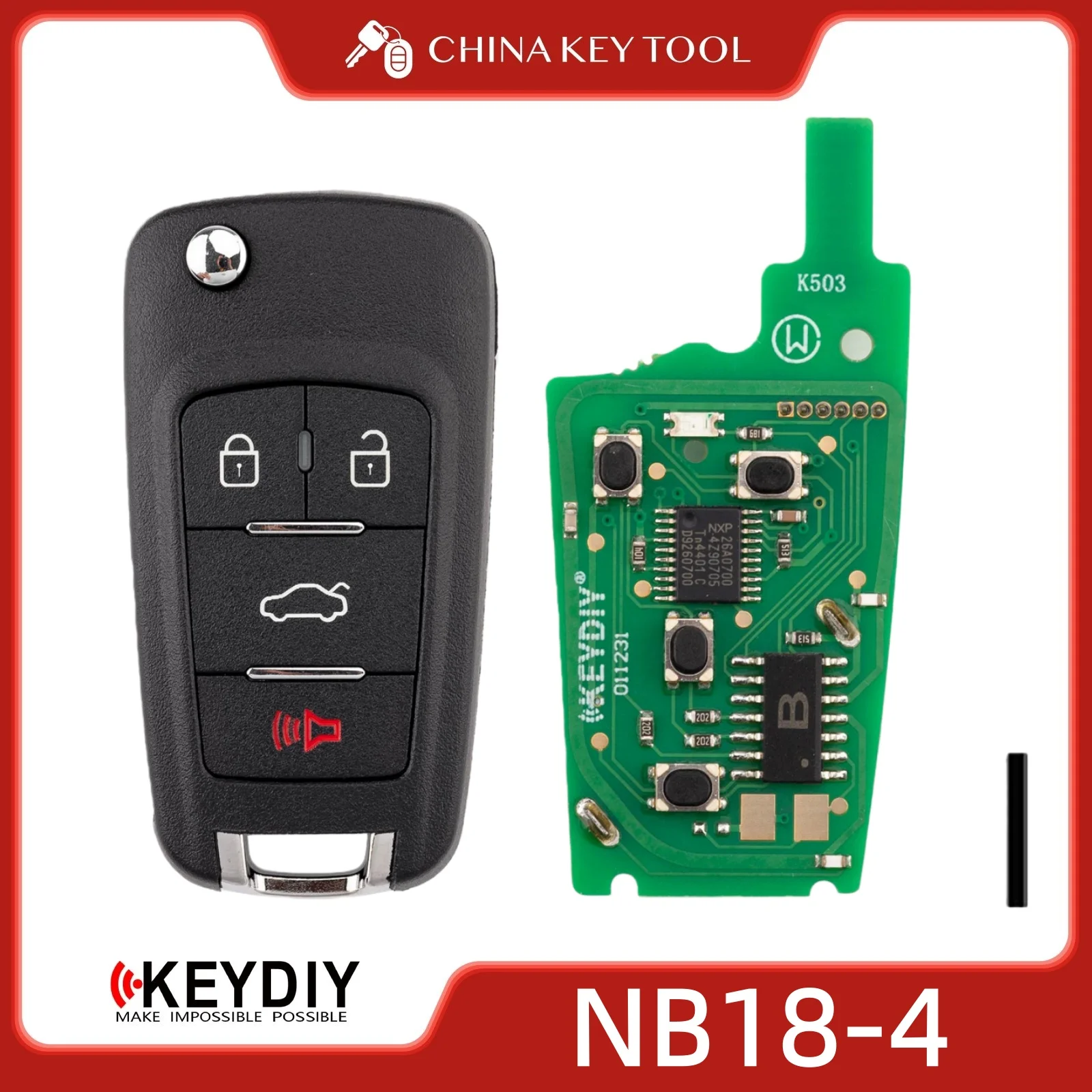 KEYDIY KD NB18-4 Universal Remote Key 4 Buttons Compatible Replacement