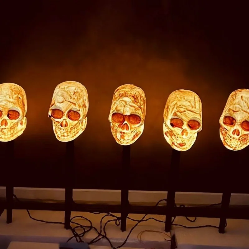 Outdoor impermeável Solar Lights, Halloween Skull Lamp, LED Garden 2023, Paisagem, Luzes de Natal, Home Balcão Lâmpadas, 5 LED, 014