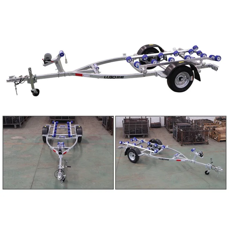 4.05M Galvanized Trailer FRP330AR Steel Material Use for Jet Ski, Motorboat, Rubber, Yacht Boat Trailer with 2 or 4 Wheels