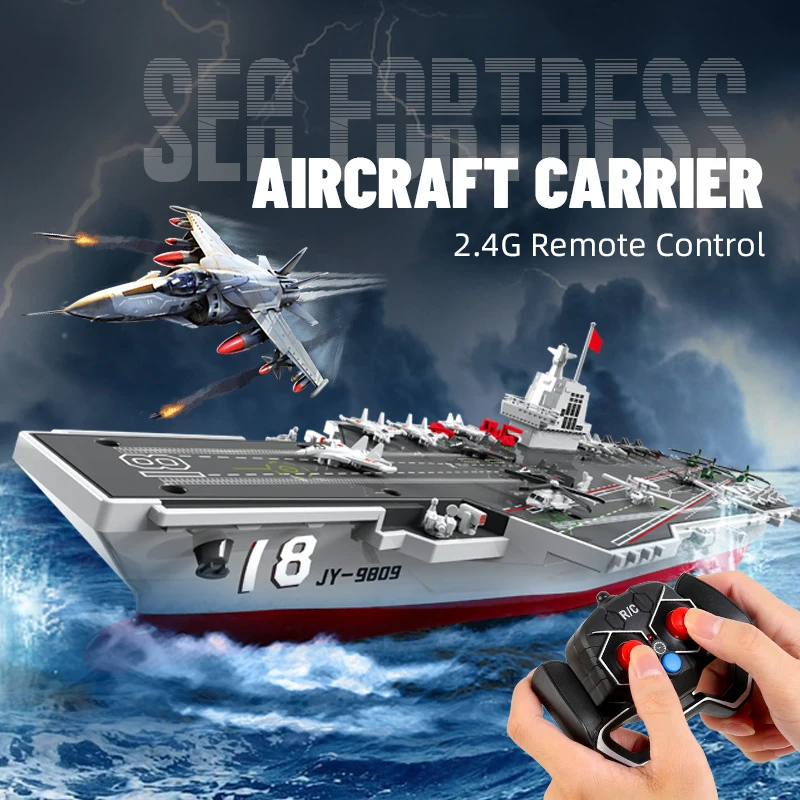 S19 RC Aircraft Carrier Dual Motor Remote Control Ship High-Speed Destroyer Warship Electric Submarine Model Children's Gift Toy