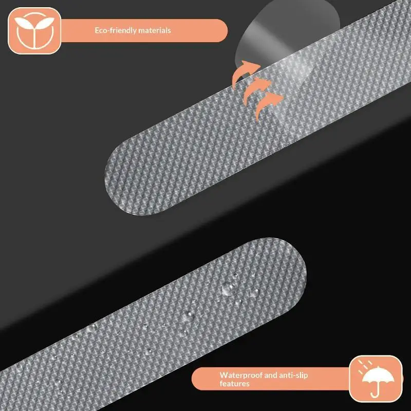 6/12/24Pcs Anti-Slip Shower Stickers For Bathtub Shower Floor Safety Strips With Scraper Ideal For Families Kids Adults Seniors