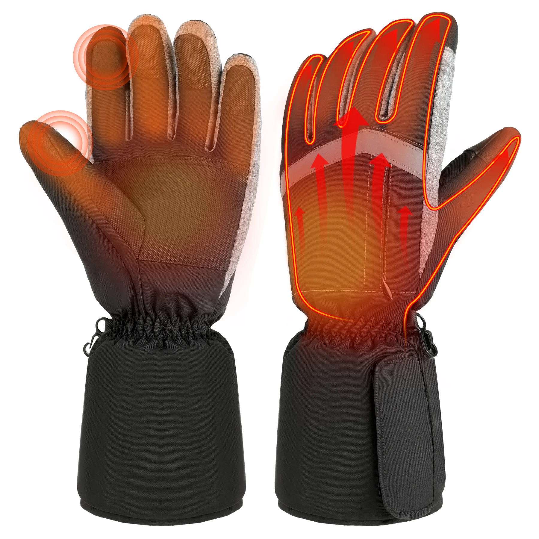 

Перчатки с подогревом, зимние электрические грелки для модернизированных сенсорных экранов, водонепроницаемые перчатки, автоматический термостат для активного отдыха