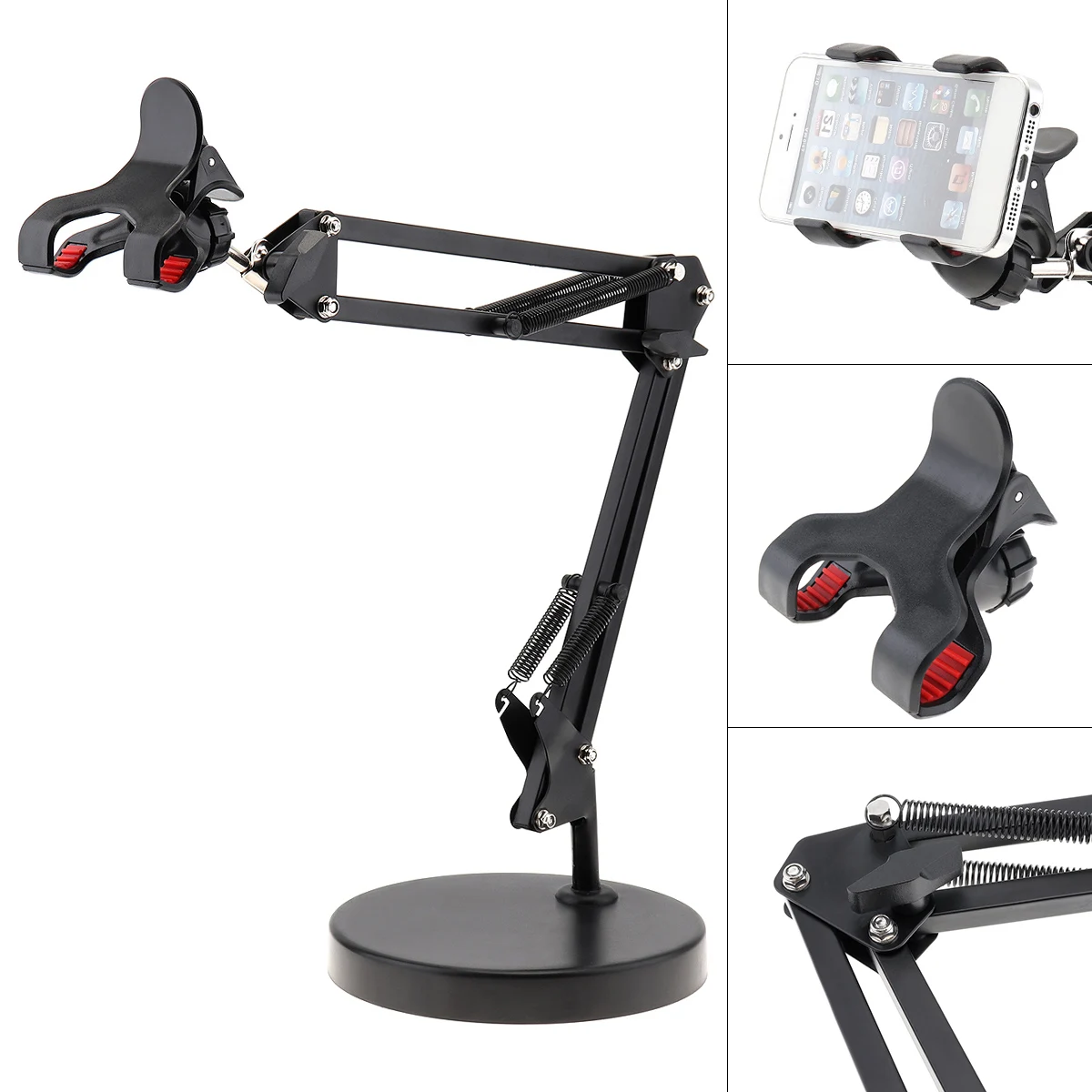 

Extendable Cell Phone Holder Suspension Boom Scissor Long Arm Mount Stand for Live Broadcast Recording Studio Video Chatting