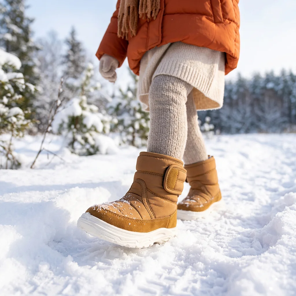 Popular Durable High Quality Kids Unisex Outdoor Waterproof  Snow Boots Children Winter Anti-slip Walking Boots Shoes EW8272