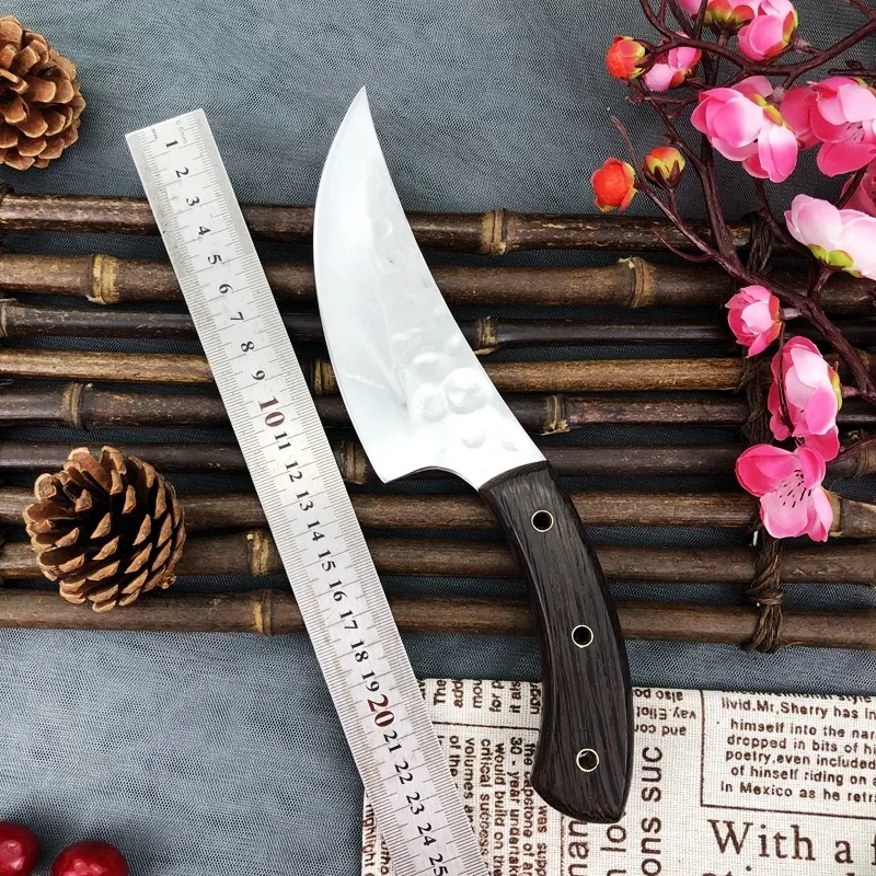 5 inch Sharp Handmade Stainless Steel Kitchen Boning Knife Meat Cleaver Fishing Knife Outdoor Cooking Cutter Butcher Knife