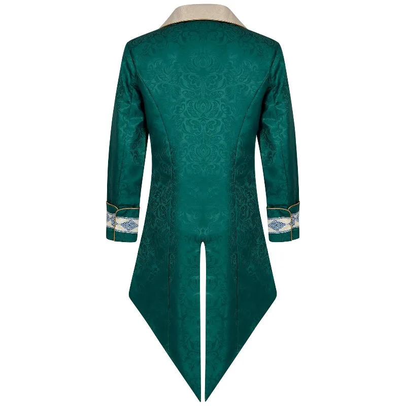 Uniforme da giacca jacquard vittoriana gotica da smoking medievale Steampunk da uomo europeo e americano