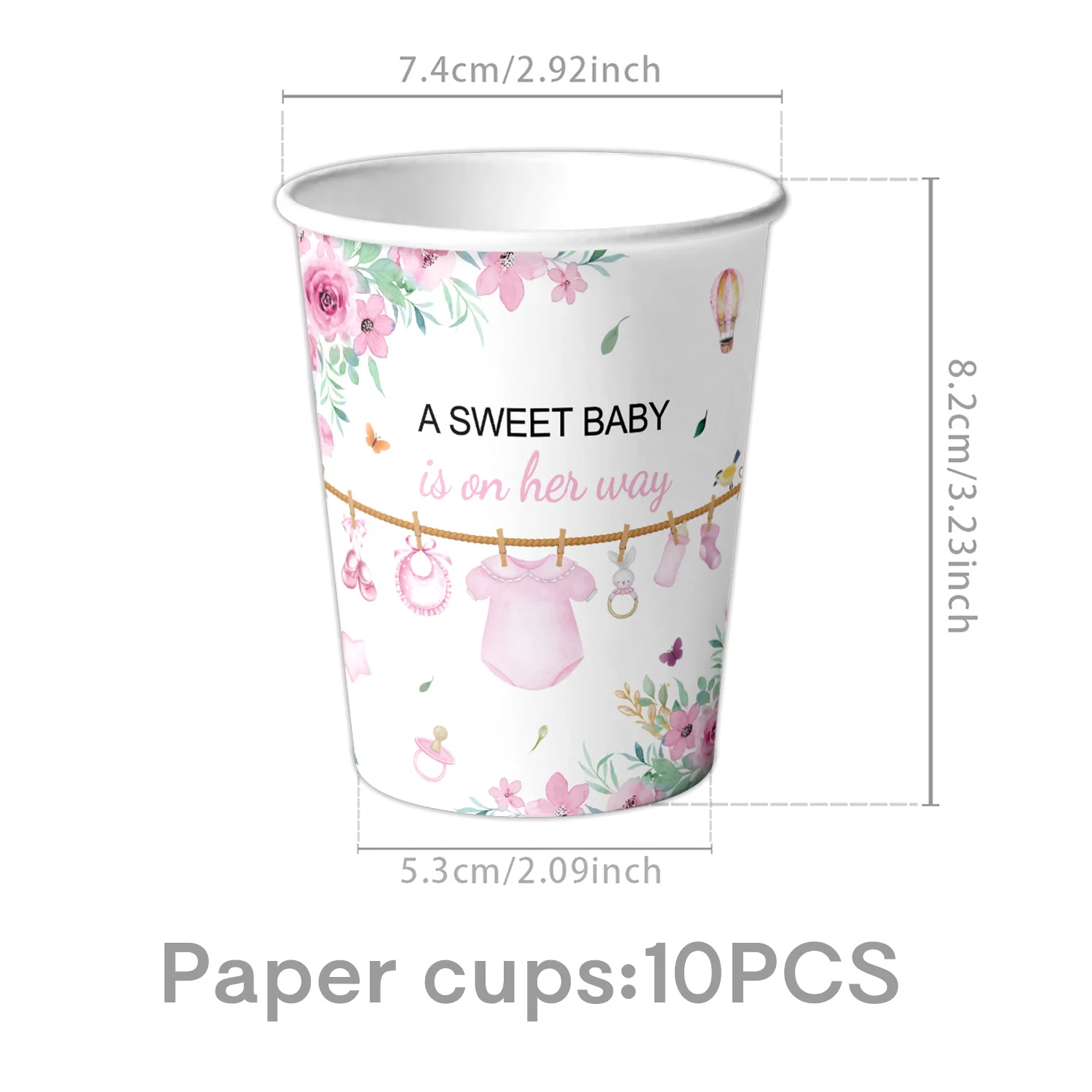 Junge Mädchen Baby Dusche Geschirr Pappteller Tassen Geschlecht offenbaren Partyzubehör blau Baby Junge rosa Baby Mädchen Partydekorationen – Detail 7