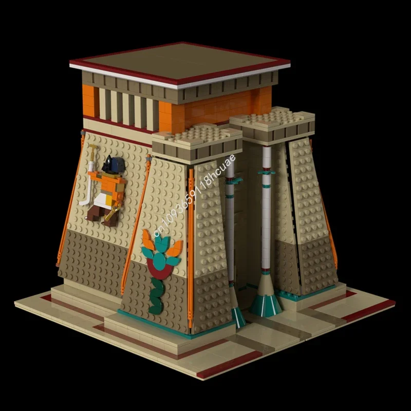 1088pcs MOC Egyptian style Seth Temple nan Building Blocks Christmas Gift Visual tracking training toys Unique Handmade DIY