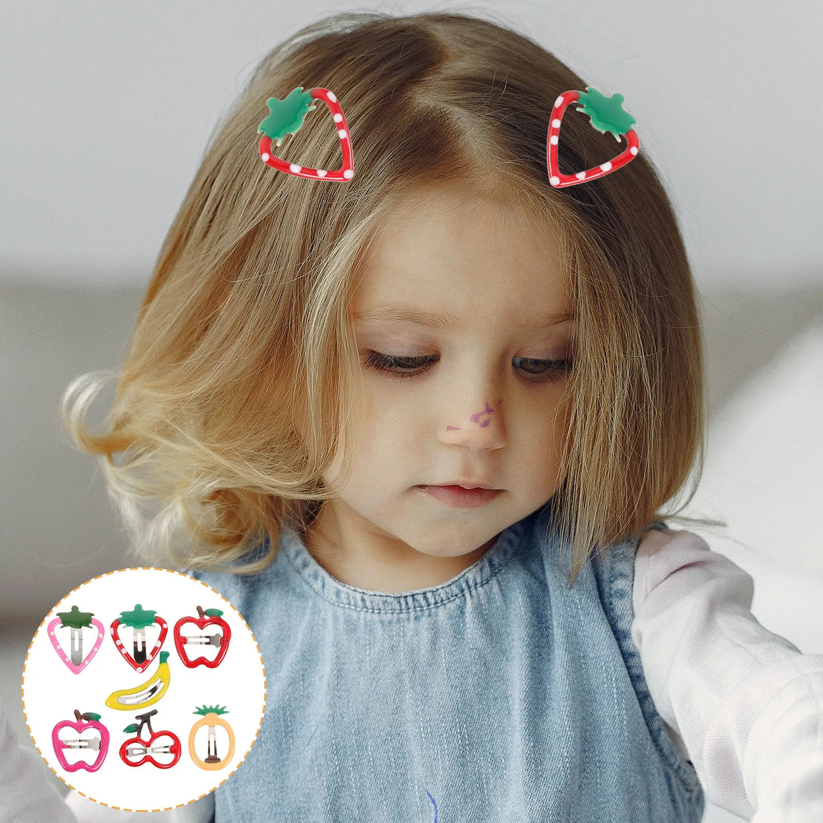 

14Pcs Fruit Hair Clip Kids Hairpin Set Bright Colorful Metal Bobby Pin Barrette for Girls Teens Party Decoration Stylish Hair
