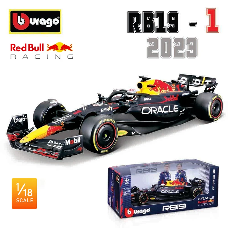 Bburago 1:18 RB19 F1 Red Bull Verstappen Racing 2023 Ferrari SF23 Alloy Die Cast Cars Model Toy Collectible Kids Gift