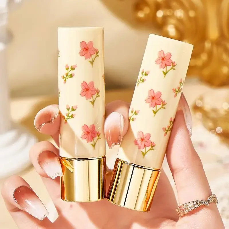 Sdotter 2 สีดอกไม้โปร่งใสลิปสติก Lasting Moisturizer คริสตัลเยลลี่ลิปสติกอุณหภูมิสีเปลี่ยน Lip Balm Lip