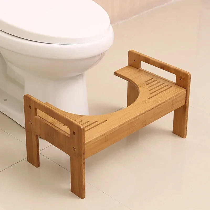 Adjustable height bamboo squat toilet portable bathroom steps