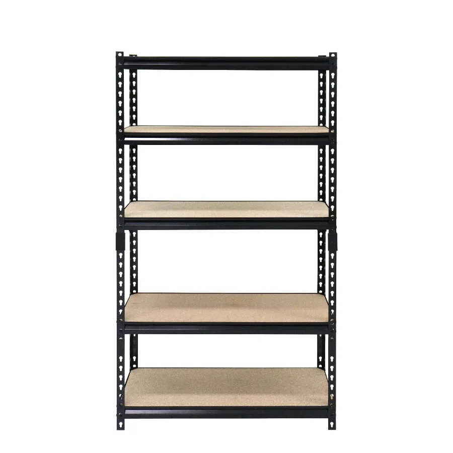 

Стеллажи стальные напольные 30W x 12D x 60H, 5-ярусные, черные, для организации хранения в домашнем офисе, гостиной или спальне, с усиленной конструкцией