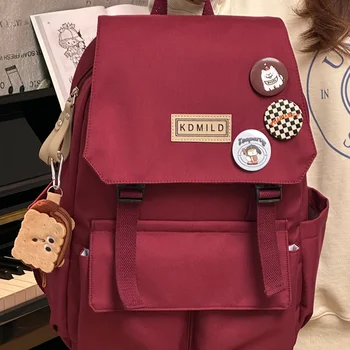 소년과 소녀를위한 한국어 스타일 거리 패션 배낭 고용량 남여 여행 가방 소프트 핸들 폴리 에스터 안감 지퍼 클로저 