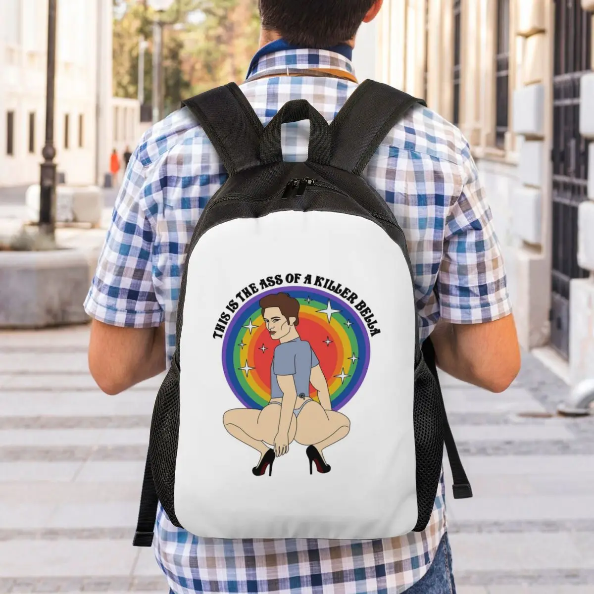 This Is The Ass Of A Killer Bella Funny Robert Pattinson Mem Backpack Student Boy Girl BookBag School Bag Computer Shoulder Bags