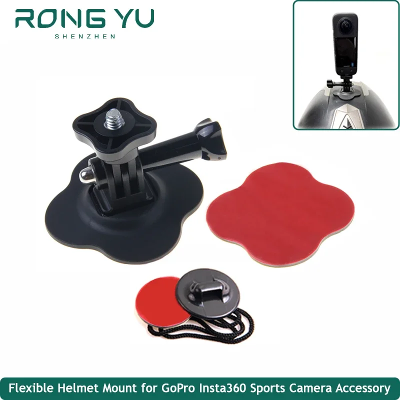 Action Camera Flexible Adaptive Fixed Base for Insta360 X5 X4 Ace Gopro 13 DJI Action Accessories Motorcycle Helmet Base Mounts