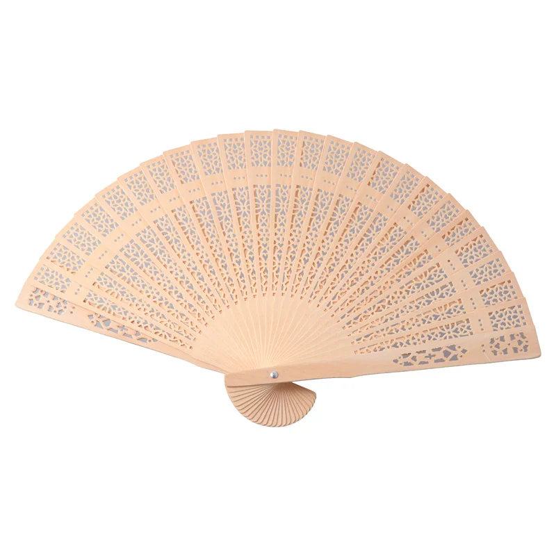 1PCS Wedding Bridal Party  Vintage Folding Bamboo Original Wooden Carved Hand Fan