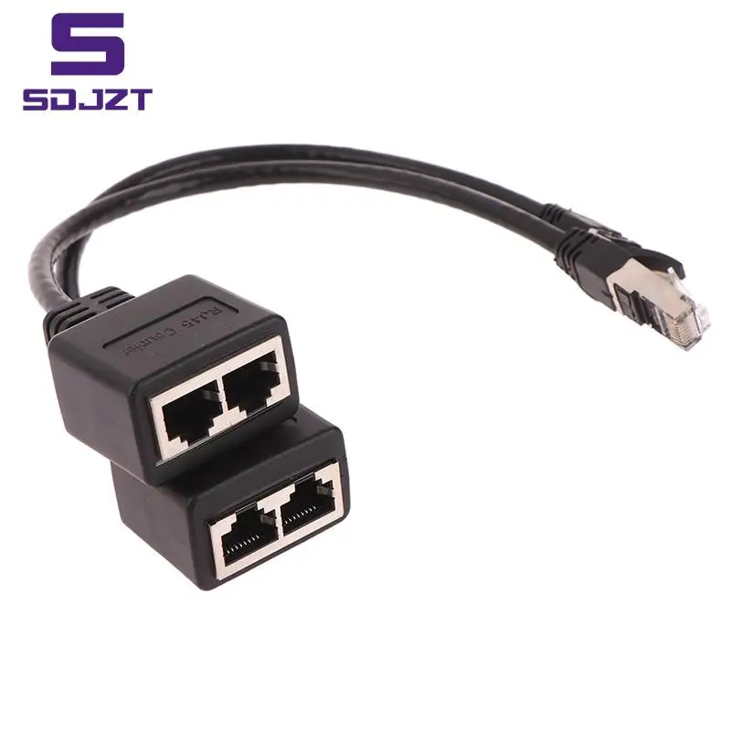 1Pc Ethernet Splitter RJ45 1 Male to 2 Female LAN Ethernet Cable Splitter Cable Ethernet Socket Connector Extension Cable