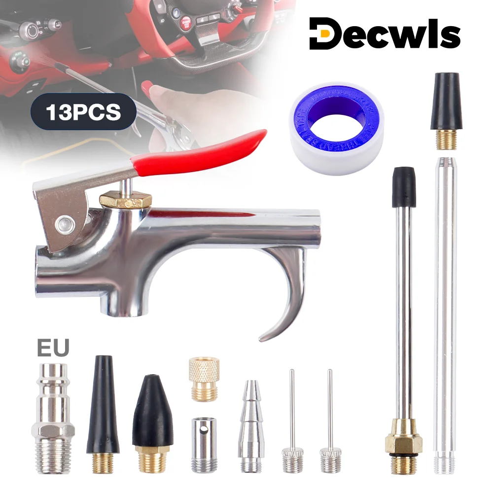 13pcs Air Nozzle Blow Gun Set, 2 Connection Methods, Dust Blow Gun Cleaning Kit, Air Tool Set For Air Inflation And Dust Removal