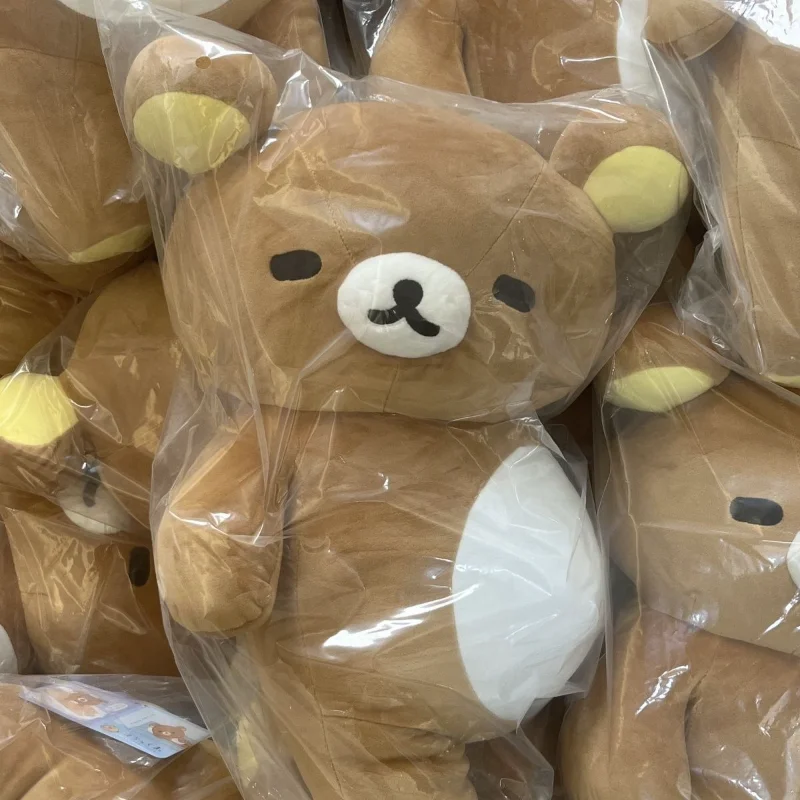 Bonito rilakkuma pelúcia acompanhar sono boneca animal urso brinquedos criativo dos desenhos animados travesseiro de dormir decoração do quarto aniversário presente colecionável
