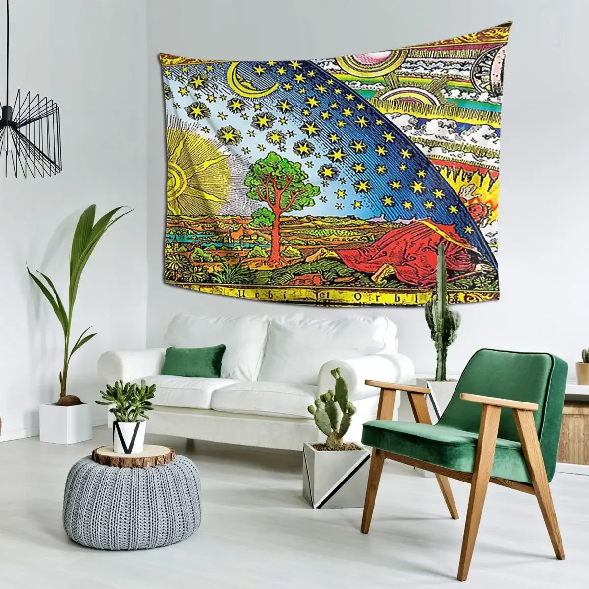 Flammarion Engraving Tapestry Hippie Wall Hanging Aesthetic Home Decoration Tapestries for Living Room Bedroom Dorm Room