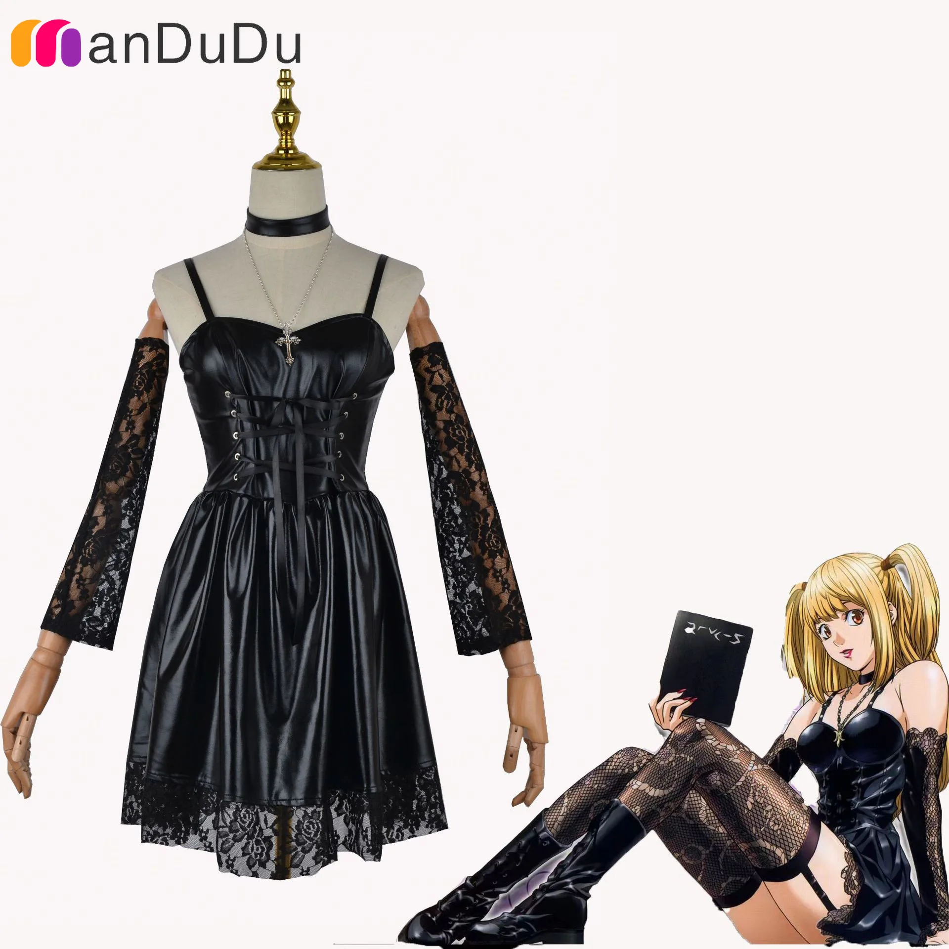 

Game Death Note Misa Amane Cosplay Costume Role Play Comic Con Dress Hallowmas Party Wigs Animation Prop