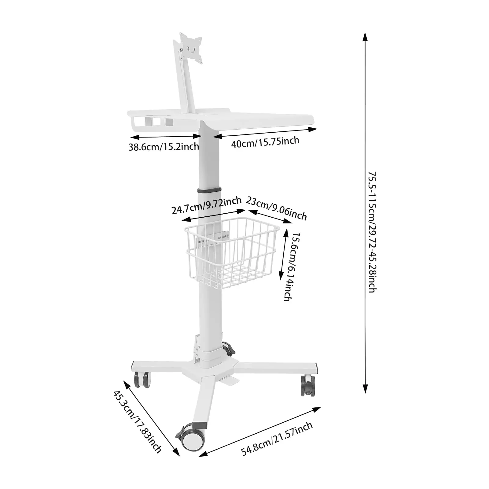 Портативный стол для ноутбука с регулируемой высотой и колесами, тележка для медицинского планшета на колесиках, стоячая мобильная рабочая станция, универсальная медицинская