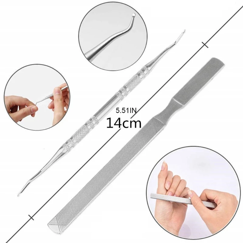 6 stks/set Cuticle Remover Nagelknipper Trimmer voor Cuticula Ingegroeide Nagels Pedicure Manicure Tool