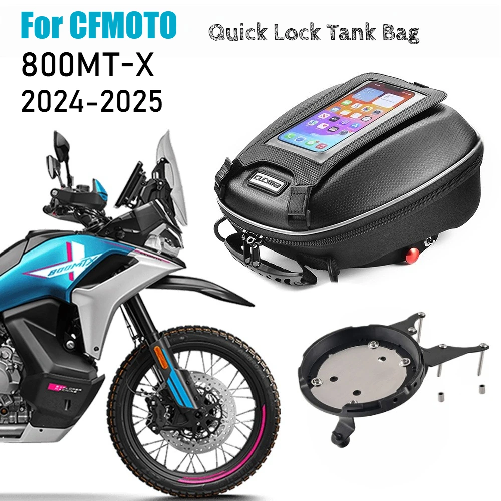 2024 2025 For CFMOTO 800MT-X 800MTX Motorcycle Fuel Tank Bag Luggage Quick Lock Racing Travel Bags Navigation Phone Bag Backpack