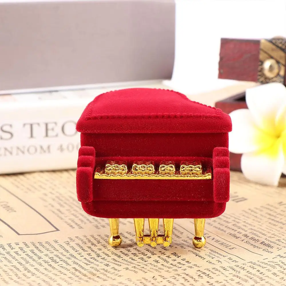

New Wedding Treasure Jewelry Storage Box Velvet Piano Ring Box Gift Case Ring Box