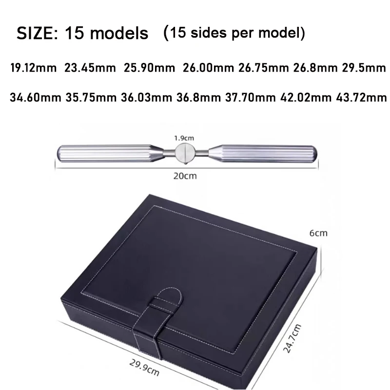 15PCS Watch Back Opener Dies Kit Wrench Type Professional Watch Case Cover Opene Close Tools For Breitling Watch Repair Tools