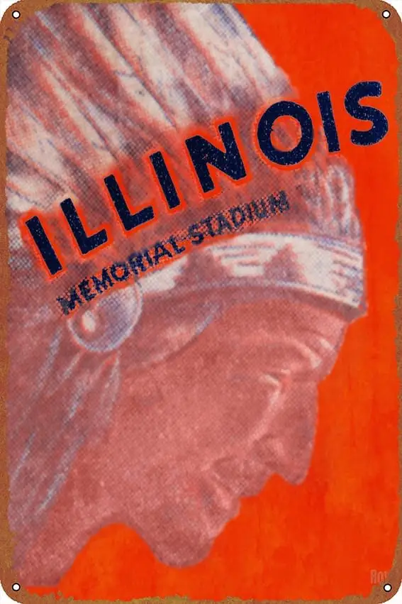 1951 Illini Ticket Art Remix Club Bedroom Office Coffee Bar Wall Art Retro Poster Tin Signs 12X8 Inch