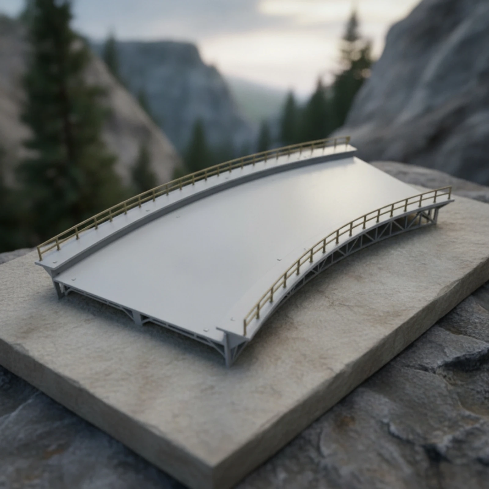

Curved Railway Bridge 1:87 Scale Model Railroad Bridge Kit Plastic Hobby Grade for Modelers, Train Displays, Scenic Dioramas