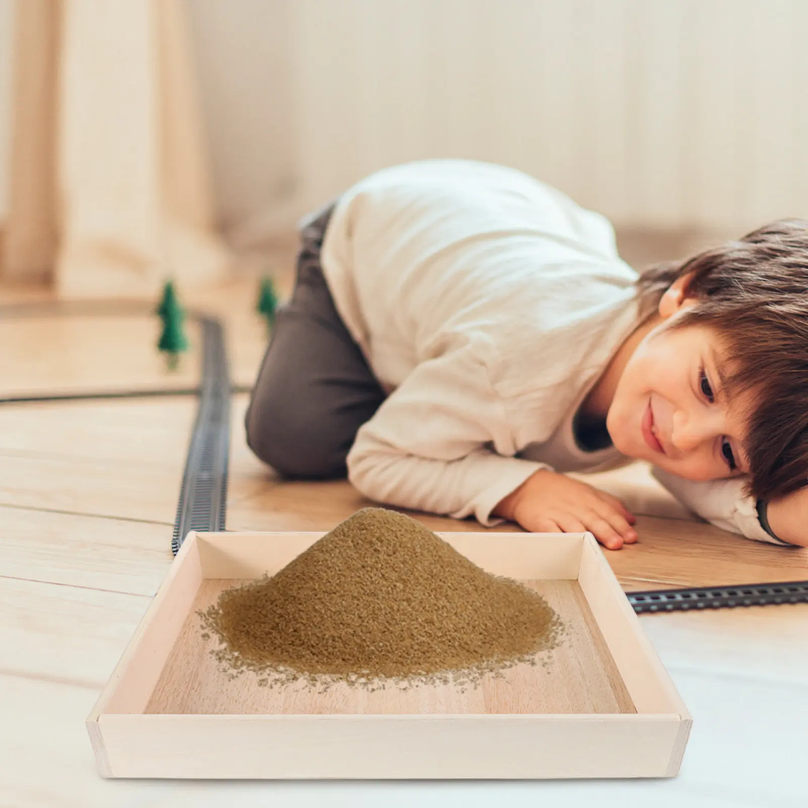 

Квадратная мини-песочница для малышей, лоток для игр с песком, контейнер для хранения для дома и улицы, безопасный для детей, творческое развлечение, легкая уборка