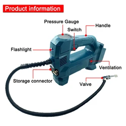 For Makita 18V Battery Electric Inflator Air Compressor Inflatable Pump Cordless Electric Air Pump Portable Car Bike Tire Ball