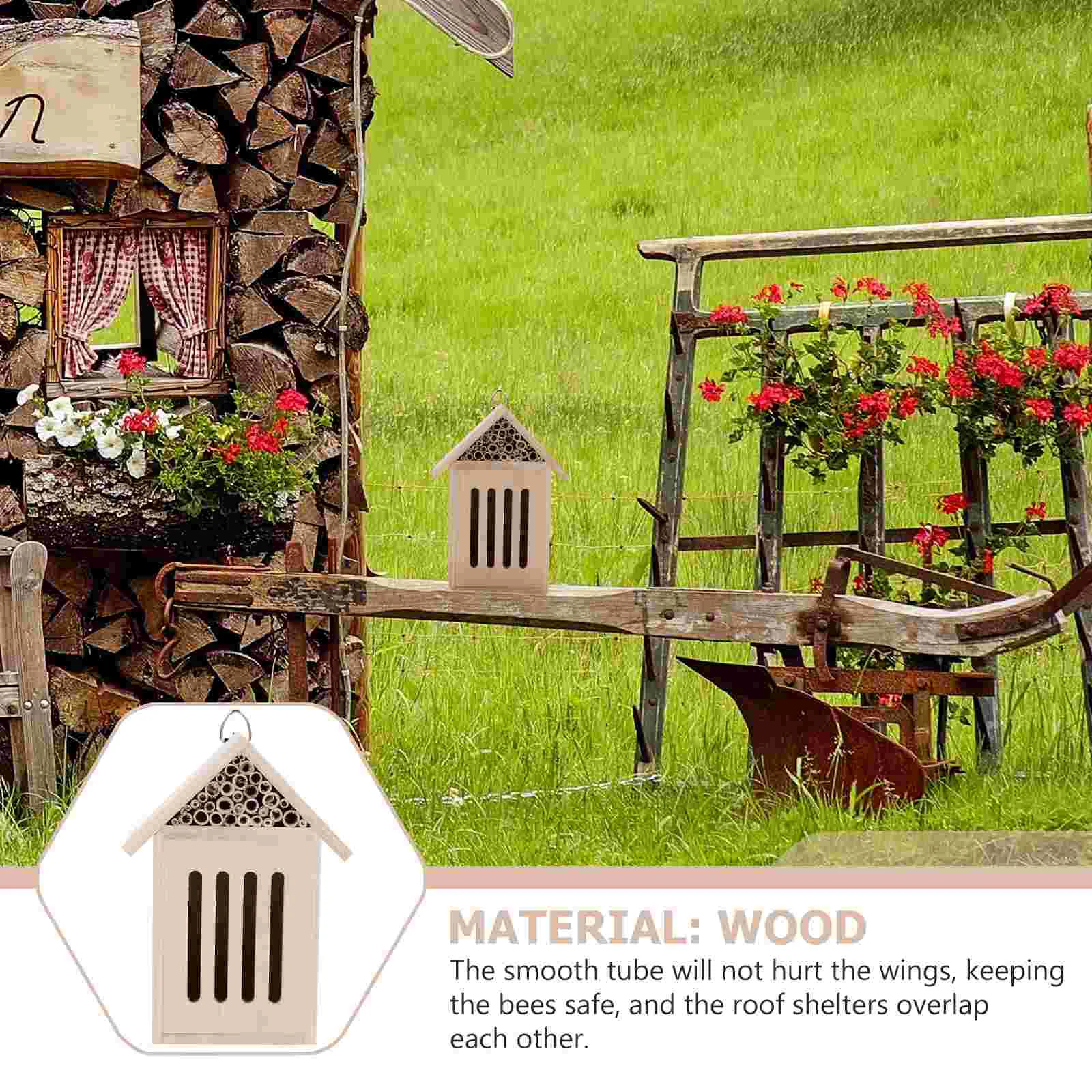 Insect Hotel for Garden House Observation Home Decor Wooden Household Bee Houses