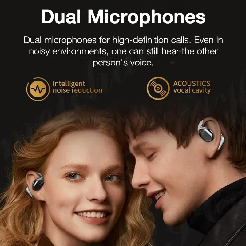 EARDECO Bass Беспроводные наушники V5.4 Bluetooth наушники с крючком TWS стерео беспроводные наушники гарнитуры с двойным микрофоном