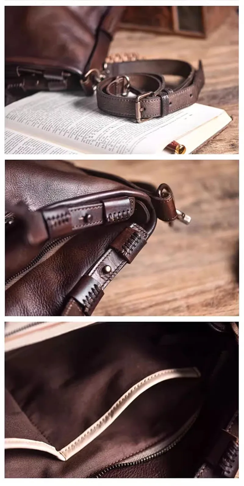 PNDME Designer Vintage Echtleder Aktentasche für Damen und Herren, Organizer, Luxus Rindsleder Arbeitstasche, Laptop-Messenger-Tasche, Handtasche – Detail 18