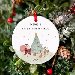 Personalized Baby's First Christmas Ornament Custom 1st Christmas Keepsake Newborn Baby Gift Baby Boy Girl Ornament