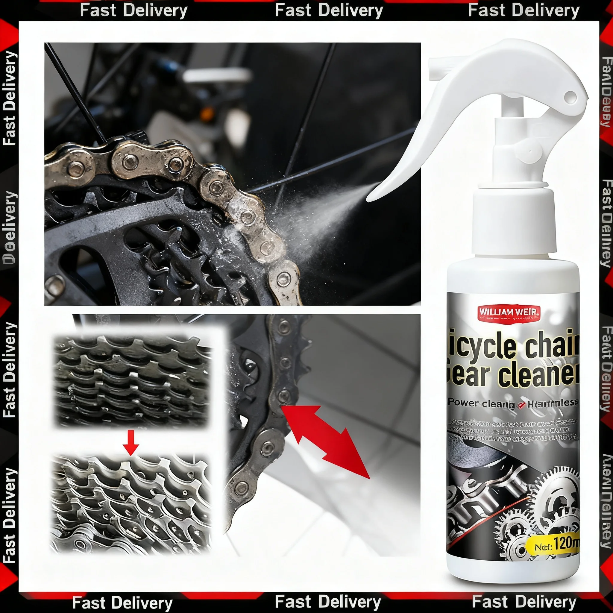 1/2pcs Bicycle Chain Degreaser 120ml Motorcycle Chain Cleaner Bicycle Chain Gear Cleaning Spray Bicycle Part Maintenance Agent
