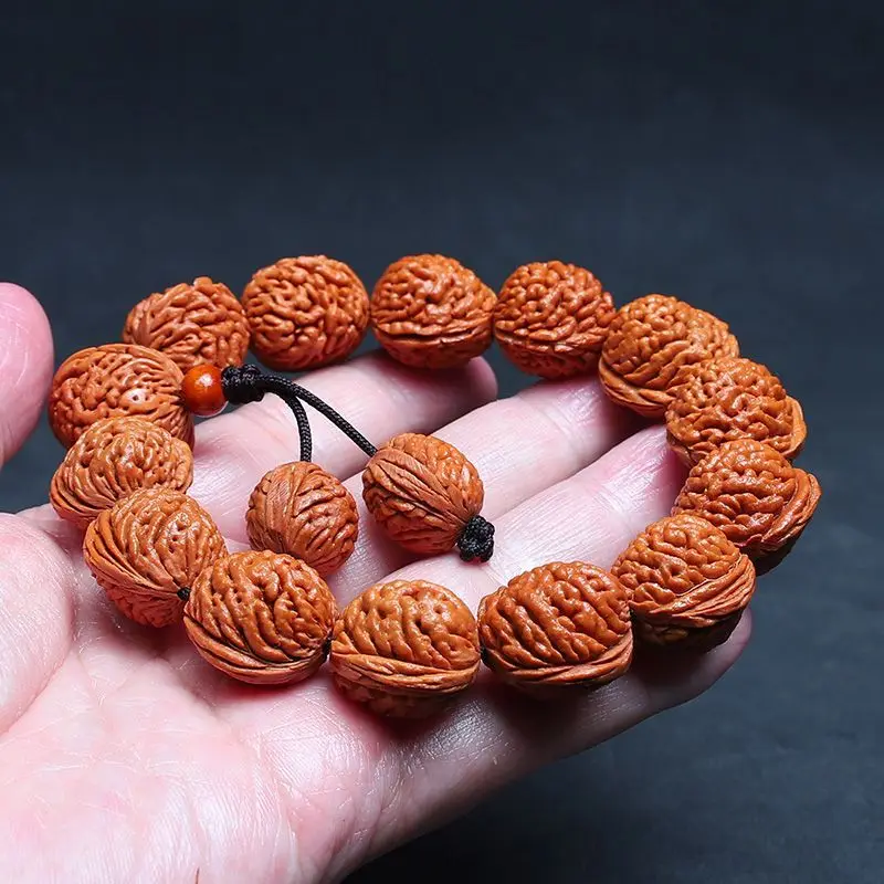 Chinese Style Lucky Natural Dragon Pattern Peach Pit Bracelet 20mm 21mm Goldfish Belly Original Seed Wenwan Good Luck Blessing