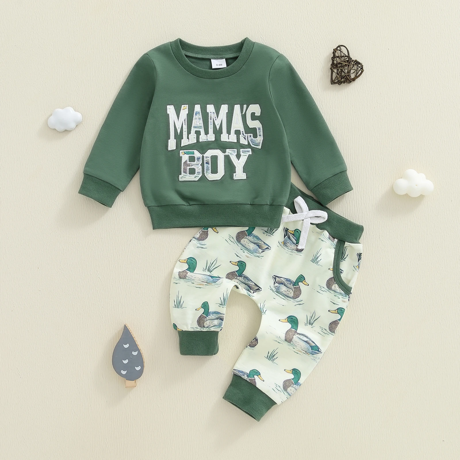 Toddler Baby Boy Srping Fall Clothes Letter Print Crew Neck Pullover Sweatshirt with Joggers Pants Tacksuits Outfits