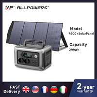 ALLPOWERS R600 Solar Generator with SolarPanel (Optional), 600W 299Wh LiFePO4 Portable Power Station with Solar Charger for Camp