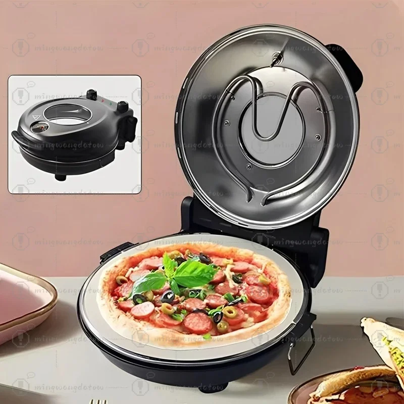 1200W Electric Pizza Maker Double-sided Heating Deep Pan 420℃ Multifunctional Pancake Sandwich Bread Maker