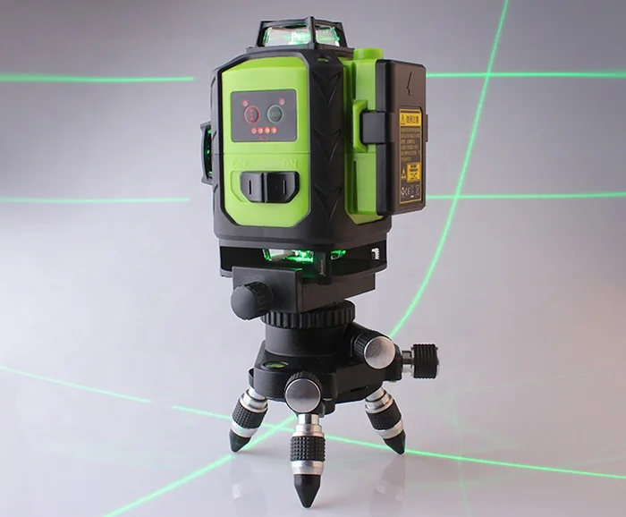 Fukuda MW-93D-3GJ Laser Level 3D Green Light Self Leveling Horizontal and Vertical 12 Lines, with Sharpening LD