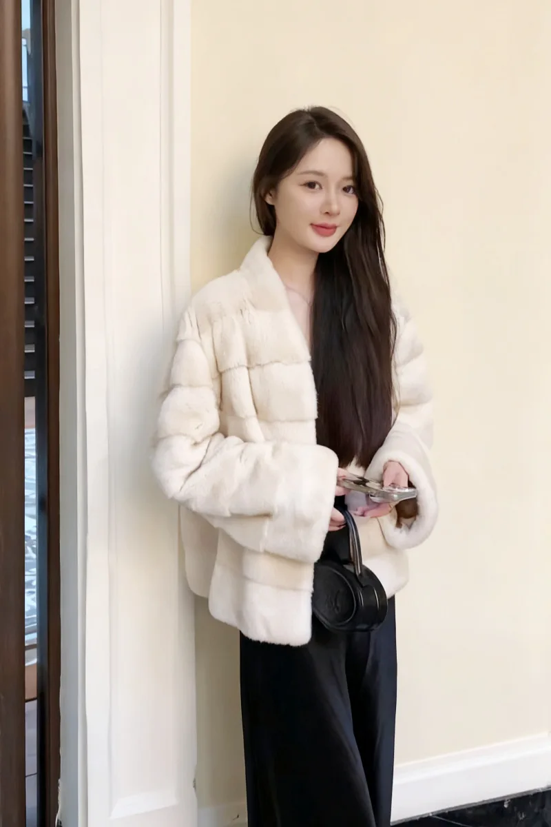 Manteau court en fausse fourrure pour femme, veste épaisse et chaude, Streetwear Y2k, élégant, col en V, manches longues, vêtements d'extérieur, automne hiver