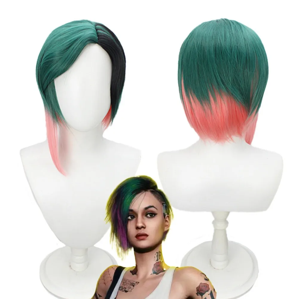 2077 Judy Alvarez Cosplay Wig 3-Tone Split Color Synthetic Hair