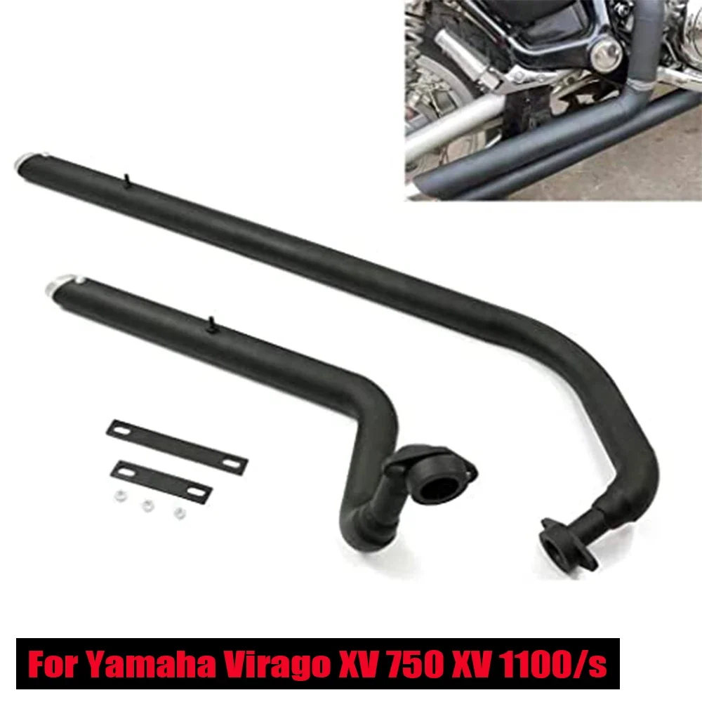 For Yamaha Virago V Star XV700 XV 750 XV 1100/S XV1100S Shortshots Staggered Full Exhaust System Pipe Kit Silencer Mufflers