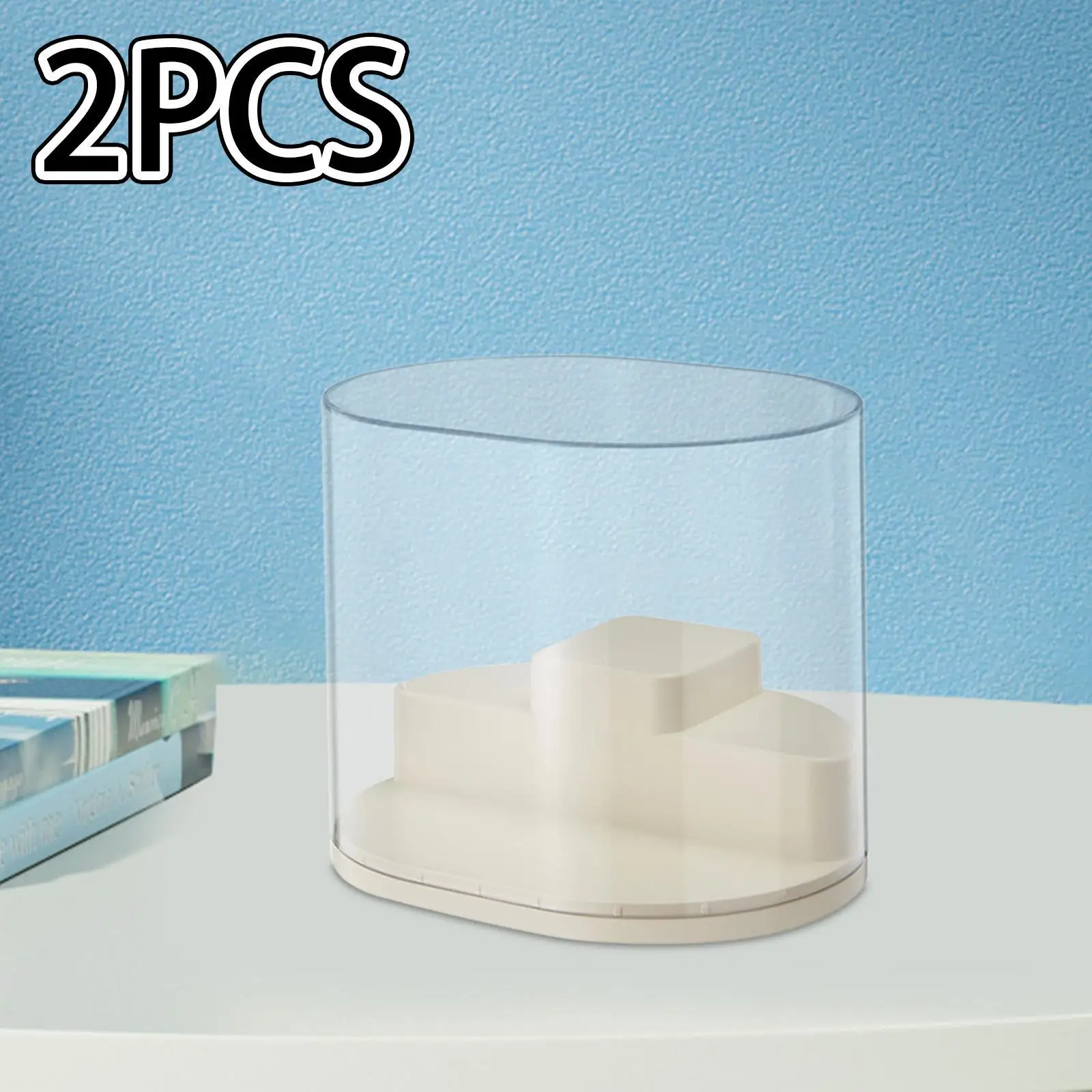 2 Pieces Clear Display Box Figures Display Stand Dustproof Storage Cabinet for Toy